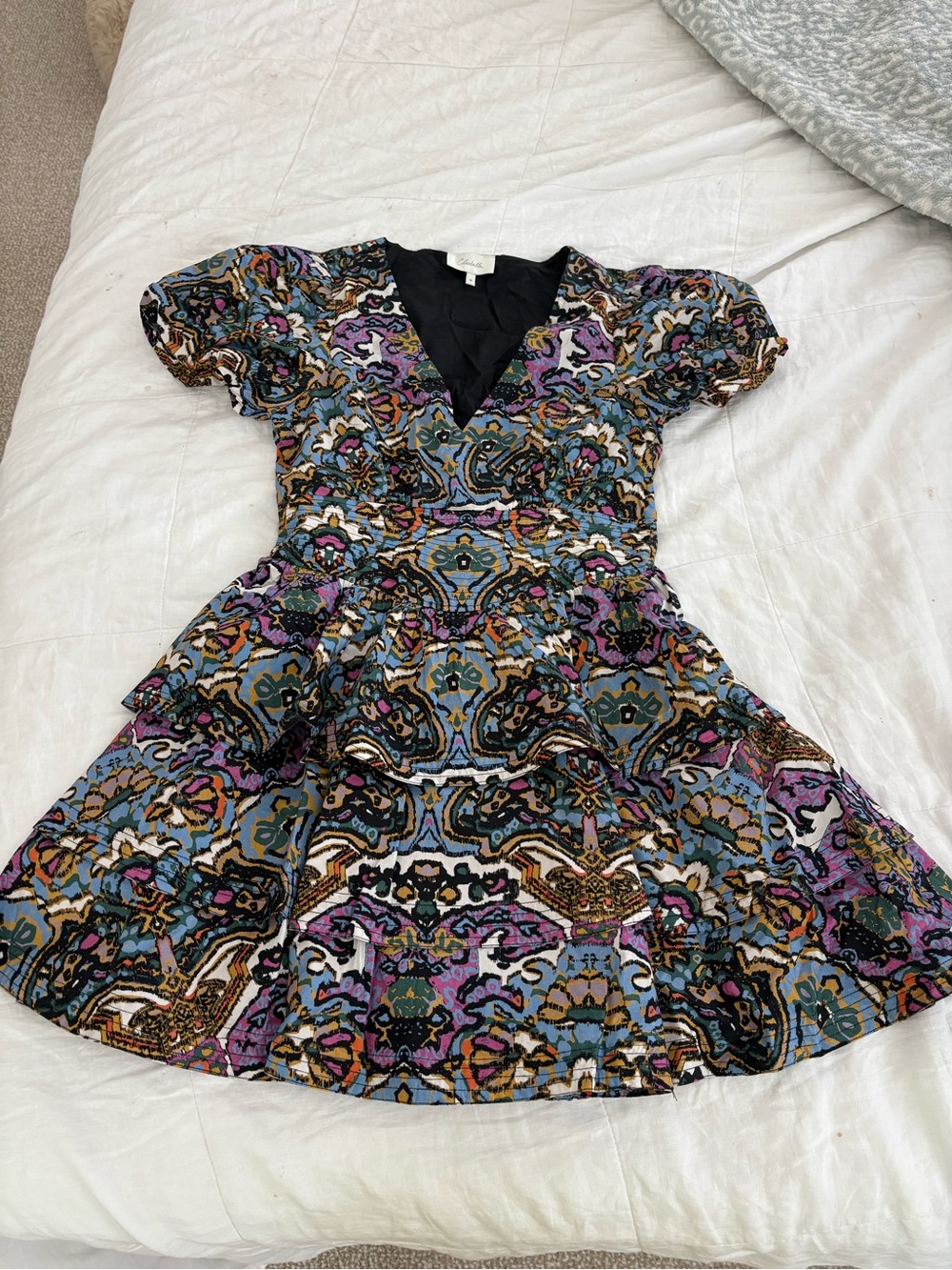 Cleobella Multicolor V-Neck Patterned Casual Dress